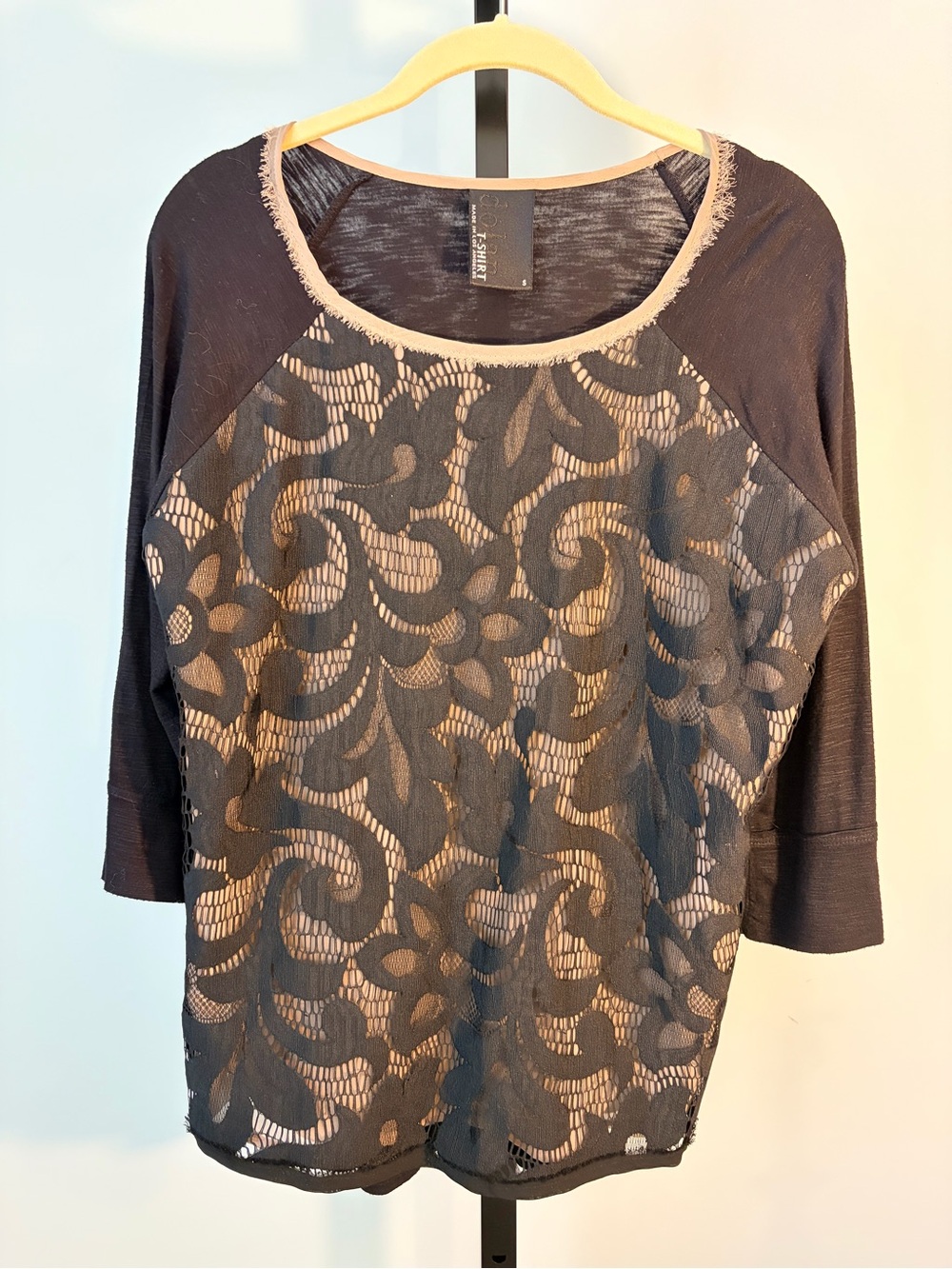 Black Lace Overlay Women's Top - Dolan